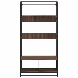 VidaXL 849298 organizzatore per conservazione da appendere Metallo, Legno Marrone - Vista aggiuntiva 4
