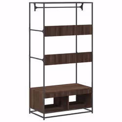 VidaXL 849298 organizzatore per conservazione da appendere Metallo, Legno Marrone - Vista aggiuntiva 6