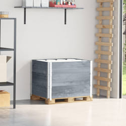 Paretali per Pallet 3pz Grigi 80x60cm in Legno Massello di Pino vidaXL795825