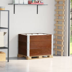 Paretali per Pallet 3pz Marroni 80x60cm Legno Massello di Pino Vidaxl 186449