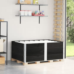 Paretali per Pallet 3 pz Neri 150x100cm Legno Massello di Pino Vidaxl 486592