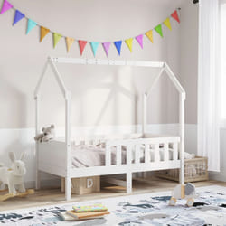 vidaXL Giroletto Casetta Bambini Bianco 70x140 cm Legno Massello Pino
