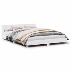 vidaXL Letto senza Materasso Bianco 160x200 cm Legno Massello di Pino - Vista aggiuntiva 2