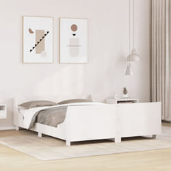 vidaXL Letto senza Materasso Bianco 120x190 cm Legno Massello di Pino