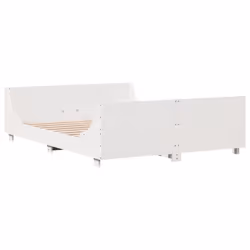 vidaXL Letto senza Materasso Bianco 120x190 cm Legno Massello di Pino - Vista aggiuntiva 3