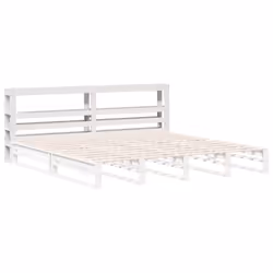 VidaXL 850873 testiera e pedana Bianco - Vista aggiuntiva 4