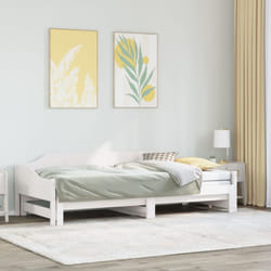 Divano Letto con Letto Estraibile Bianco 90x200cm Massello Pino Vidaxl 155590