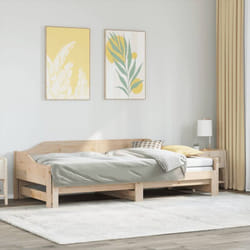 Divano Letto con Letto Estraibile 90x190 cm Legno Massello Pino Vidaxl 465527
