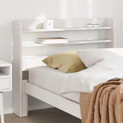 Testiera con Ripiani Bianca 90 cm in Legno Massello di Pino Vidaxl 5232