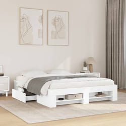 vidaXL Giroletto senza Materasso Bianco 160x200cm in Legno Multistrato