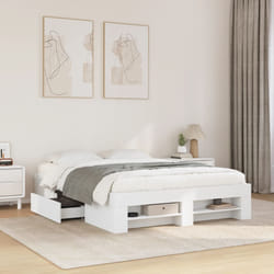 vidaXL Giroletto Bianco 135x190 cm in Legno Multistrato