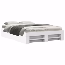 vidaXL Giroletto Bianco 135x190 cm in Legno Multistrato - Vista aggiuntiva 2