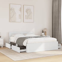 vidaXL Giroletto con Testiera senza Materasso Bianco 140x190 cm