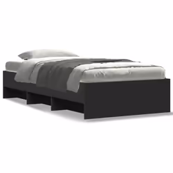 vidaXL Giroletto Nero 90x200 cm in Legno Multistrato - Vista aggiuntiva 2
