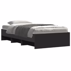 vidaXL Giroletto Nero 90x200 cm in Legno Multistrato - Vista aggiuntiva 3