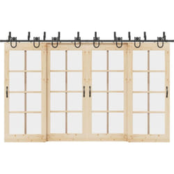 vidaXL Kit di Binari per Porte Scorrevoli 366 cm Acciaio Nero
