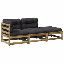 Set Divani da Giardino 3pz con Cuscini Legno Impregnato di Pinocod mxl 116577 - Vista aggiuntiva 2