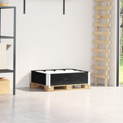 Paretale per Pallet Nero 80x60 cm in Legno Massello di Pino Vidaxl 139907