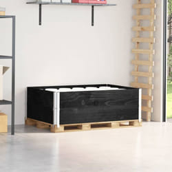Paretali per Pallet 2 pz Neri 120x80cm Legno Massello di Pino Vidaxl 255189