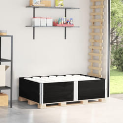 Paretali per Pallet 2 pz Neri 150x100cm Legno Massello di Pino Vidaxl 624726