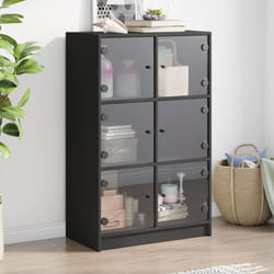 vidaXL Credenza con Ante Nera 68x37x109 cm in Legno Multistrato