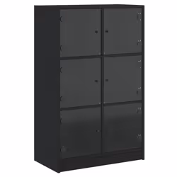 vidaXL Credenza con Ante Nera 68x37x109 cm in Legno Multistrato - Vista aggiuntiva 2