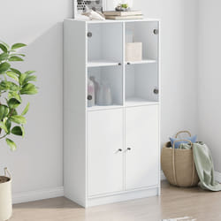 vidaXL Credenza con Ante Bianca 68x37x142 cm Legno Multistrato