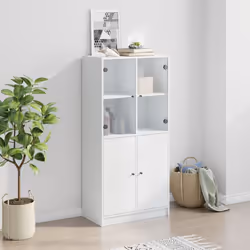 vidaXL Credenza con Ante Bianca 68x37x142 cm Legno Multistrato - Vista aggiuntiva 3