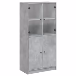 vidaXL Credenza con Ante Grigio Cemento 68x37x142 cm Legno Multistrato - Vista aggiuntiva 2