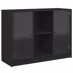 vidaXL Credenza Nero 102x37x75,5 cm in Legno Multistrato - Vista aggiuntiva 2