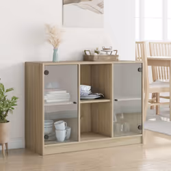 vidaXL Credenza Rovere Sonoma 102x37x75,5 cm in Legno Multistrato - Vista aggiuntiva 3