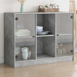 vidaXL Credenza Grigio Cemento 102x37x75,5 cm in Legno Multistrato