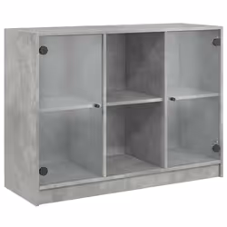 vidaXL Credenza Grigio Cemento 102x37x75,5 cm in Legno Multistrato - Vista aggiuntiva 2