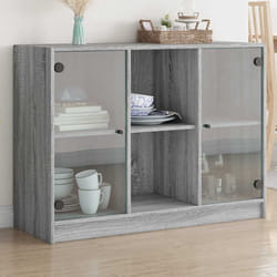 vidaXL Credenza Grigio Sonoma 102x37x75,5 cm in Legno Multistrato