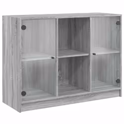 vidaXL Credenza Grigio Sonoma 102x37x75,5 cm in Legno Multistrato - Vista aggiuntiva 2