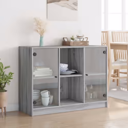 vidaXL Credenza Grigio Sonoma 102x37x75,5 cm in Legno Multistrato - Vista aggiuntiva 3