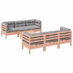 Set Divani Giardino 7 pz Cuscini Legno Massello Abete Douglascod mxl 92953 - Vista aggiuntiva 2