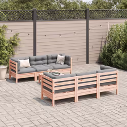 Set Divani Giardino 7 pz Cuscini Legno Massello Abete Douglascod mxl 92953 - Vista aggiuntiva 3