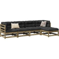 vidaXL Set Divani da Giardino 5pz con Cuscini Legno Impregnato di Pino