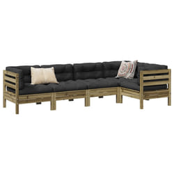 Set Divani da Giardino 5pz con Cuscini Legno Impregnato di Pinocod mxl 92929