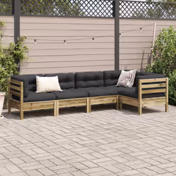 Set Divani da Giardino 5pz con Cuscini Legno Impregnato di Pinocod mxl 92929 - Vista aggiuntiva 3