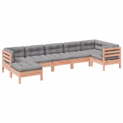 Set Divani Giardino 7 pz Cuscini Legno Massello Abete Douglascod mxl 116626 - Vista aggiuntiva 2