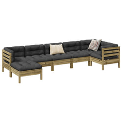 Set Divani da Giardino 7pz con Cuscini Legno Impregnato di Pinocod mxl 92629