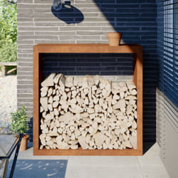 Rastrelliera per Legna 100x40x100 cm in Acciaio Corten Vidaxl 4723