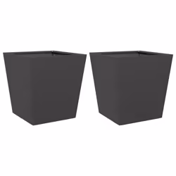 vidaXL Fioriere da Giardino 2 pz Nere 40x40x40 cm in Acciaio - Vista aggiuntiva 2