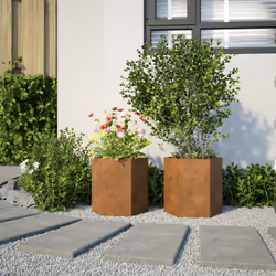 vidaXL Fioriere da Giardino 2 pz Esagono 46x40x45 cm in acciaio corten - Vista aggiuntiva 3