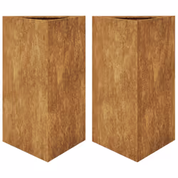 vidaXL Fioriere da Giardino 2 pz Triangolari 50x43x75cm Acciaio Corten - Vista aggiuntiva 2