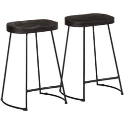 Sgabelli da Bar 2 pz Neri 45x40x62 cm Legno Massello di Mango Vidaxl 254774