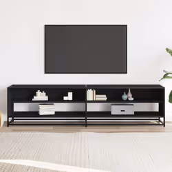 vidaXL Mobile Porta TV Nero 180,5x40x46 cm in Truciolato - Vista aggiuntiva 3