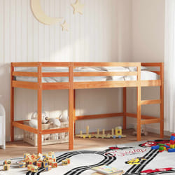 Letto Soppalco con Scala Bambini Marrone 90x190cm Massello Pino Vidaxl 300638